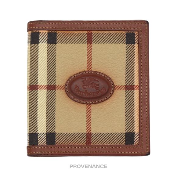 🔴 Burberry Bifold ID Card Wallet - Nova Check Brown - Picture 1 of 6